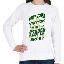 PRINTFASHION Apa vagyok... - Női pulóver - Fehér női pulóver, kardigán