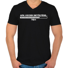 PRINTFASHION Apa viccek betöltése fehér - Férfi V-nyakú póló - Fekete férfi póló