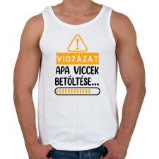 PRINTFASHION Apa viccek betöltése - Férfi atléta - Fehér atléta, trikó