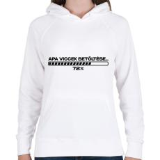 PRINTFASHION Apa viccek betöltése - Női kapucnis pulóver - Fehér