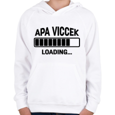 PRINTFASHION Apa viccek - loading... - Gyerek kapucnis pulóver - Fehér