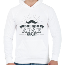 PRINTFASHION Apák napja - Férfi kapucnis pulóver - Fehér férfi pulóver, kardigán