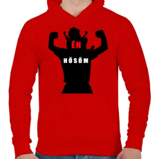 PRINTFASHION APÁKNAPJÁRA2 - Férfi kapucnis pulóver - Piros