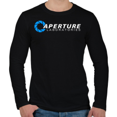PRINTFASHION Aperture Laboratories - Férfi hosszú ujjú póló - Fekete