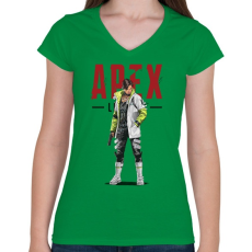 PRINTFASHION Apex Crypto - Női V-nyakú póló - Zöld