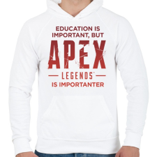 PRINTFASHION Apex Is Importanter (Red) - Férfi kapucnis pulóver - Fehér férfi pulóver, kardigán