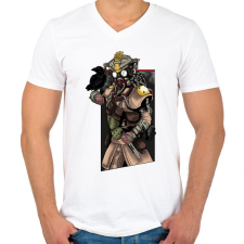 PRINTFASHION Apex Legends Bloodhound - Férfi V-nyakú póló - Fehér férfi póló