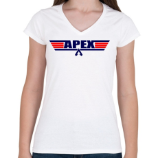 PRINTFASHION Apex Legends - TopGun logó - Női V-nyakú póló - Fehér