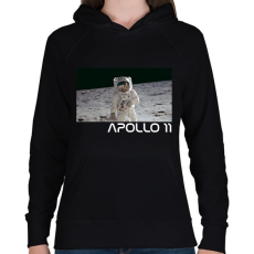 PRINTFASHION Apollo 11 - Női kapucnis pulóver - Fekete