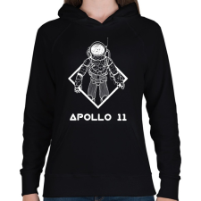 PRINTFASHION Apollo 11 - Női kapucnis pulóver - Fekete női pulóver, kardigán