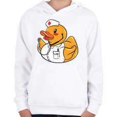 PRINTFASHION Ápoló gumikacsa - Gyerek kapucnis pulóver - Fehér