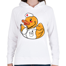 PRINTFASHION Ápoló gumikacsa - Női kapucnis pulóver - Fehér női pulóver, kardigán