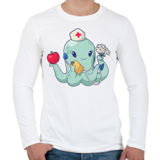 PRINTFASHION Ápolónő polip - Férfi hosszú ujjú póló - Fehér férfi póló