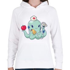 PRINTFASHION Ápolónő polip - Női kapucnis pulóver - Fehér