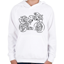 PRINTFASHION aprilia rsv 1000 r factory - Gyerek kapucnis pulóver - Fehér gyerek pulóver, kardigán