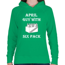 PRINTFASHION Áprilisban született kockás hasú 2 - Női kapucnis pulóver - Zöld