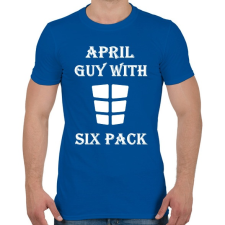 PRINTFASHION Áprilisban született kockás hasú - Férfi póló - Királykék férfi póló