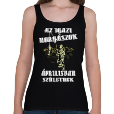 PRINTFASHION Áprilisi horgász - Női atléta - Fekete női trikó