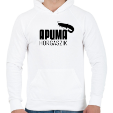 PRINTFASHION APU MA HORGÁSZIK - Férfi kapucnis pulóver - Fehér férfi pulóver, kardigán