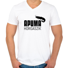 PRINTFASHION APU MA HORGÁSZIK - Férfi V-nyakú póló - Fehér férfi póló