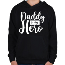 PRINTFASHION Apukám az én hősöm - Gyerek kapucnis pulóver - Fekete gyerek pulóver, kardigán