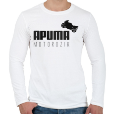 PRINTFASHION APUMA motorozik - Férfi hosszú ujjú póló - Fehér
