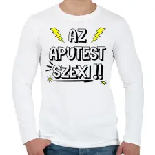 PRINTFASHION Aputest - Férfi hosszú ujjú póló - Fehér férfi póló