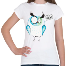 PRINTFASHION Aquarell Fura Bagoly - So What? - Női póló - Fehér női póló