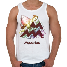 PRINTFASHION Aquarius színes - Férfi atléta - Fehér