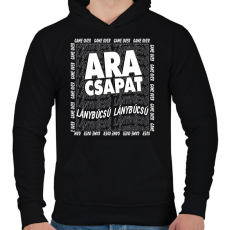 PRINTFASHION Ara csapat -Lánybúcsú - Férfi kapucnis pulóver - Fekete