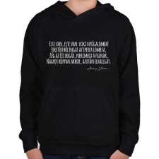 PRINTFASHION Arany János- Családi kör - Gyerek kapucnis pulóver - Fekete gyerek pulóver, kardigán