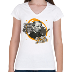 PRINTFASHION Arany János - Mindenki gyanús - Női V-nyakú póló - Fehér