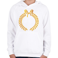 PRINTFASHION Arany koszorú - Gyerek kapucnis pulóver - Fehér