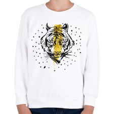 PRINTFASHION Arany tigris - Gyerek pulóver - Fehér gyerek pulóver, kardigán