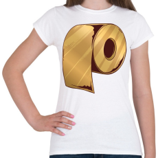 PRINTFASHION Arany wc papír - Női póló - Fehér