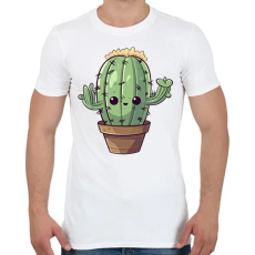 PRINTFASHION Aranyos kaktusz - Férfi póló - Fehér