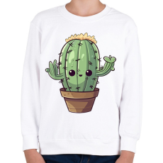 PRINTFASHION Aranyos kaktusz - Gyerek pulóver - Fehér