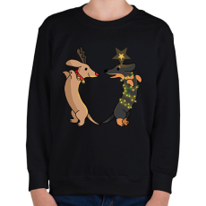 PRINTFASHION aranyos karácsonyi tacskók - Gyerek pulóver - Fekete