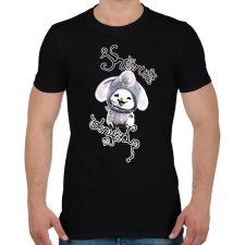 PRINTFASHION aranyos nyuszi - Férfi póló - Fekete férfi póló