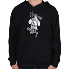 PRINTFASHION aranyos nyuszi - Gyerek kapucnis pulóver - Fekete gyerek pulóver, kardigán
