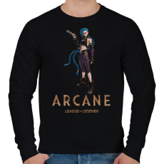 PRINTFASHION Arcane - Fortnite Jinx - Férfi pulóver - Fekete