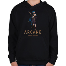 PRINTFASHION Arcane - Fortnite Jinx - Gyerek kapucnis pulóver - Fekete