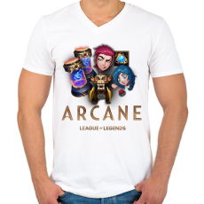PRINTFASHION Arcane rewards - Férfi V-nyakú póló - Fehér