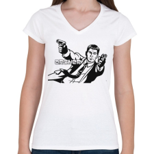 PRINTFASHION Archer - Női V-nyakú póló - Fehér női póló