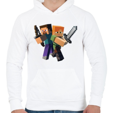 PRINTFASHION Archer Steve - Férfi kapucnis pulóver - Fehér