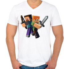 PRINTFASHION Archer Steve - Férfi V-nyakú póló - Fehér férfi póló