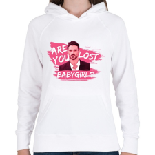 PRINTFASHION Are you lost babygirl? - Női kapucnis pulóver - Fehér női pulóver, kardigán