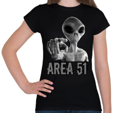 PRINTFASHION AREA 51 - Női póló - Fekete női póló