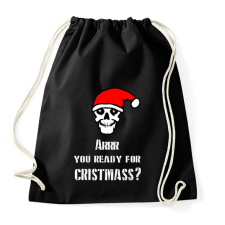PRINTFASHION AREEE YOU READY FOR CHRISTMASS - Sportzsák, Tornazsák - Fekete tornazsák