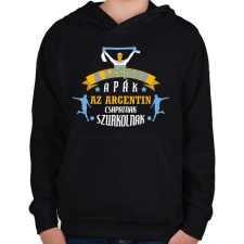 PRINTFASHION Argentin csapat - Gyerek kapucnis pulóver - Fekete gyerek pulóver, kardigán